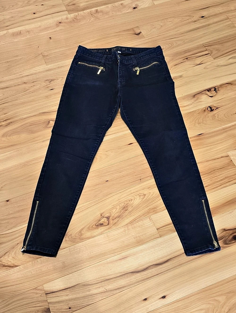 Jennifer Lopez Skinny Ankle Zip Pocket Jeans in Blue Size 10